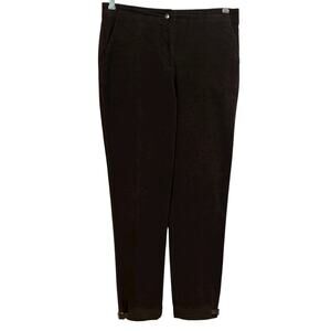 Gunex Pants Womens Size 6 Brown Tapered Leg Trouser Ankle Buckles Made in Italy